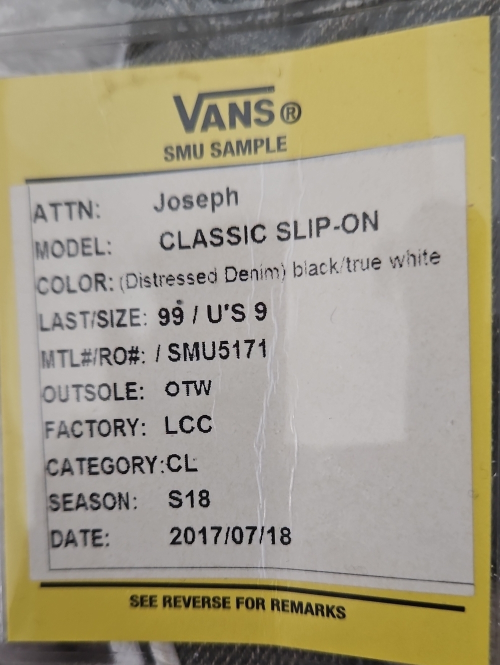 VANS SAMPLE IDEA FROM 2017 RARE - Picture 11 of 13